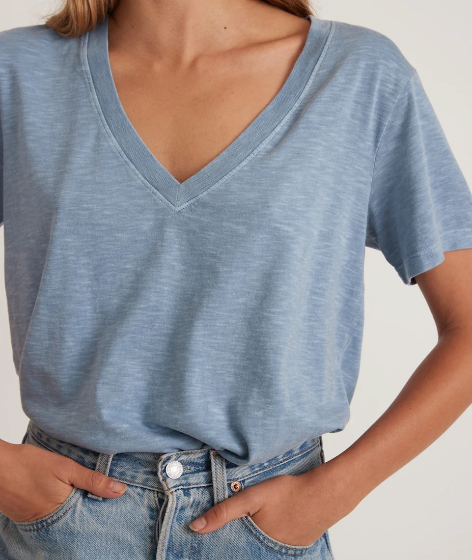 Boyfriend V-Neck Tee in Coronet Blue