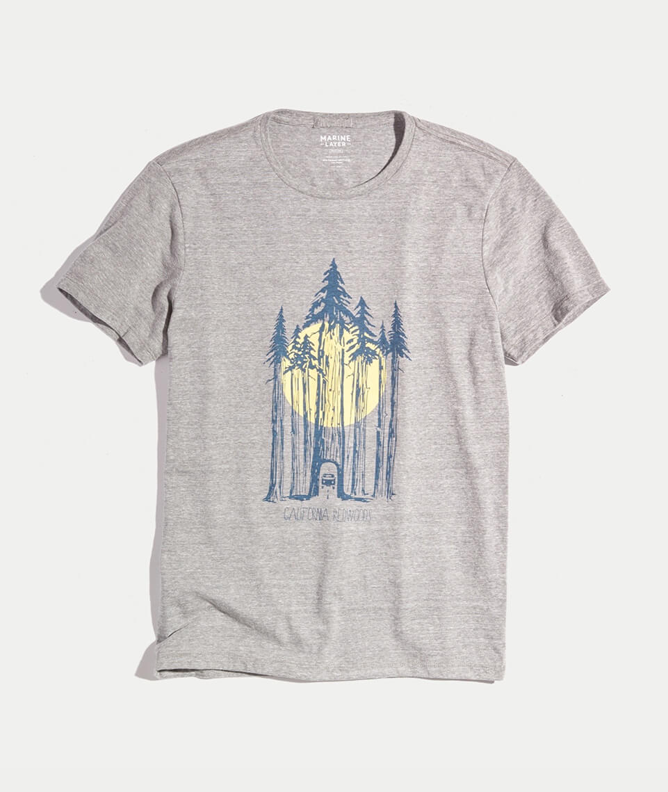 Redwoods Tee in Heather Grey