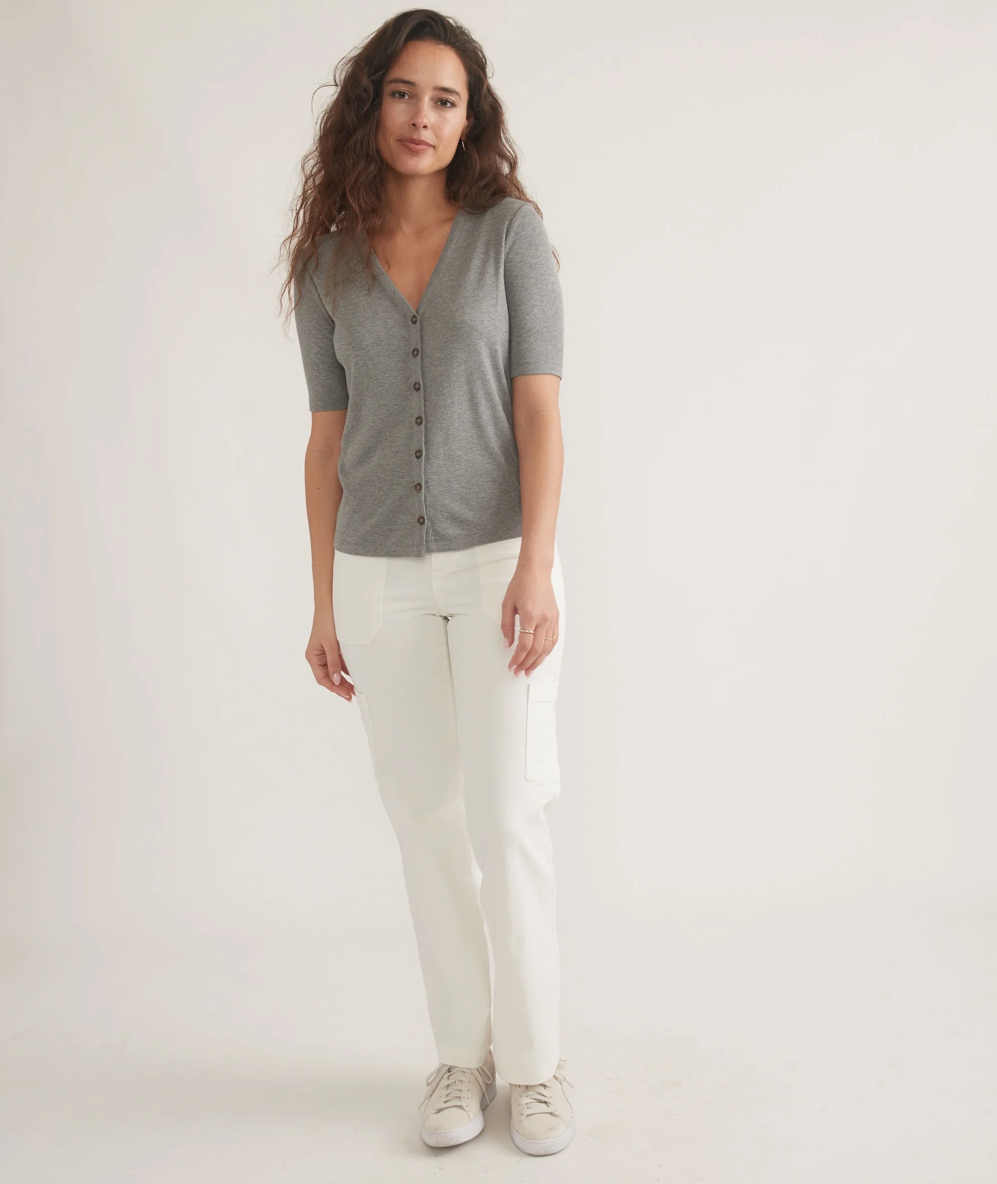 Lexi Rib Button Top