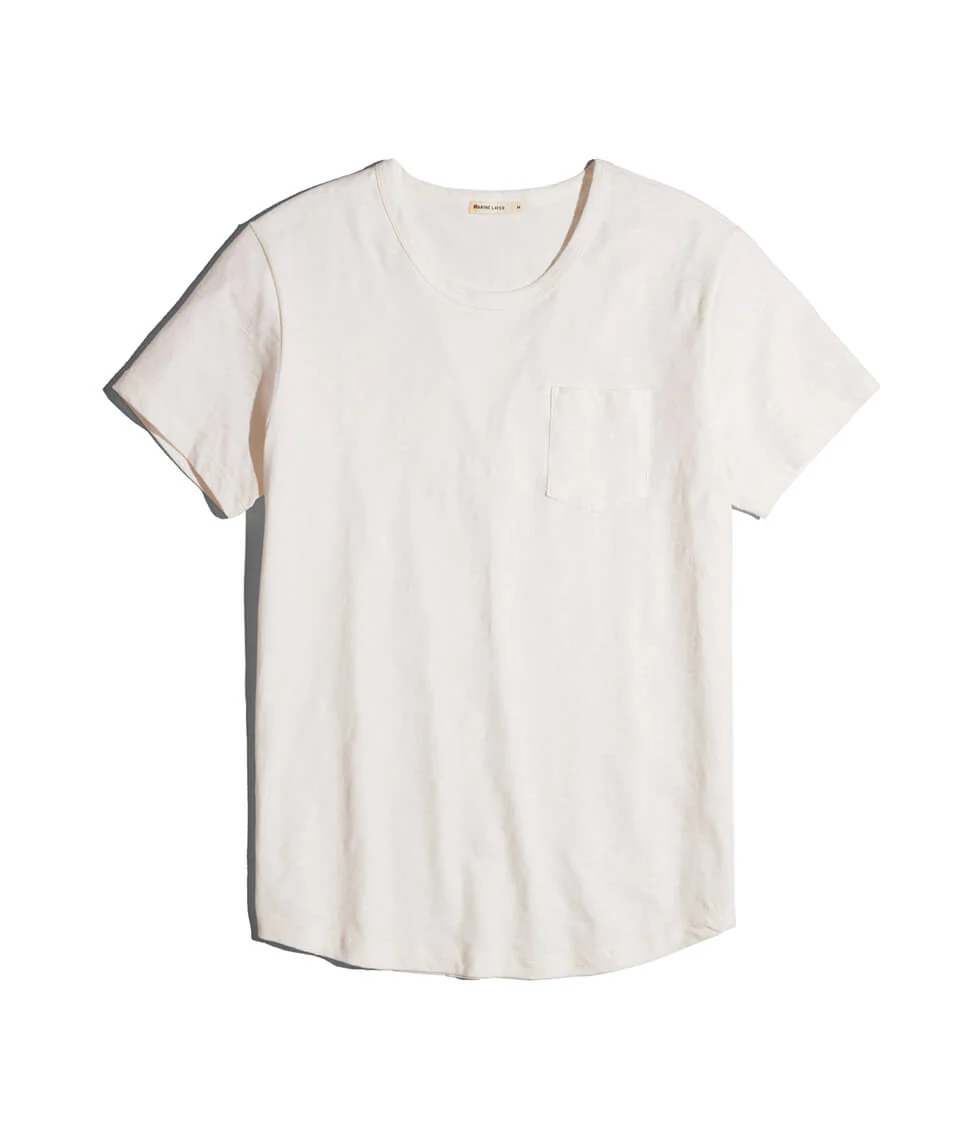 Sand Dollar Pocket Tee in Antique White