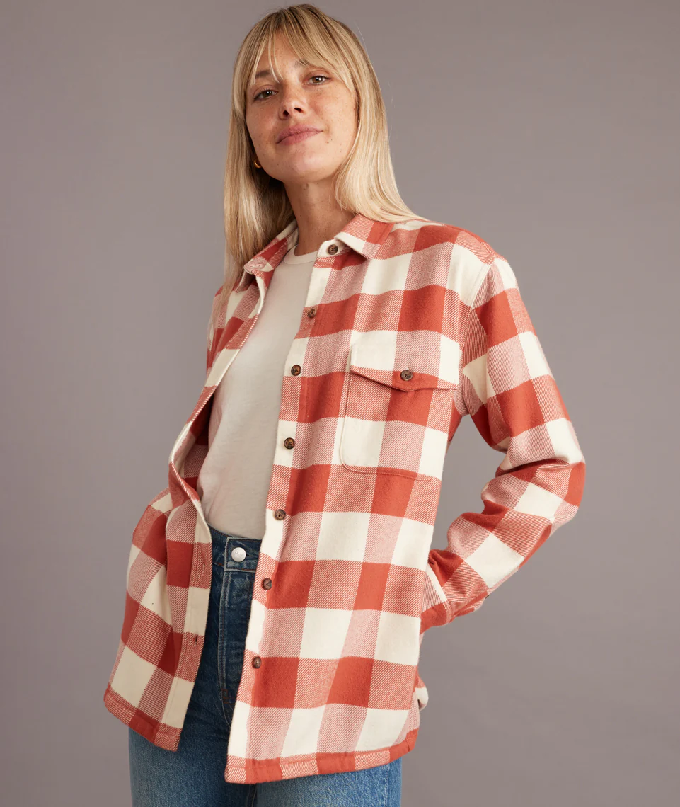 Riley Overshirt in Rust/Cream