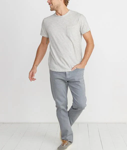 Saddle Pocket Tee in Natural/Black Stripe