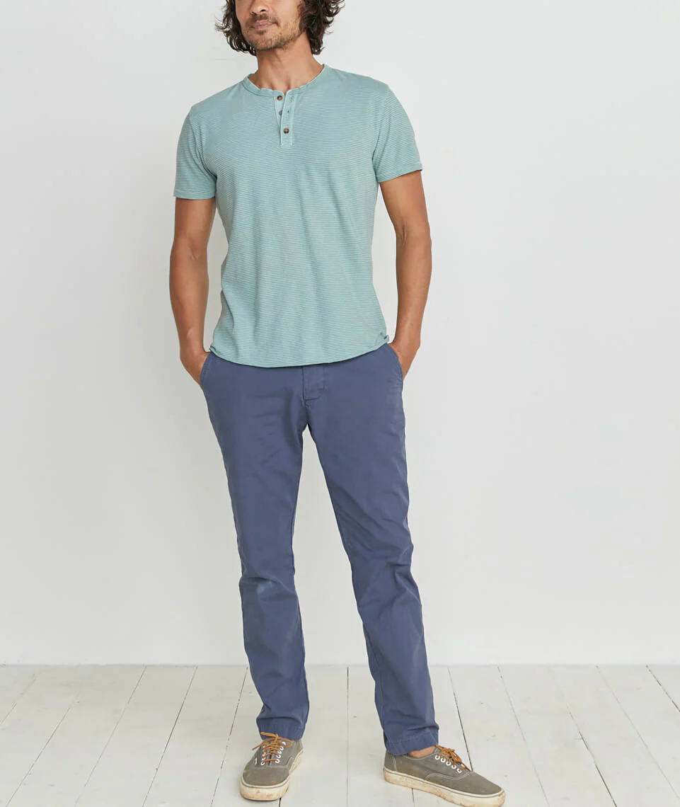 Shortsleeve Henley in Surf Green