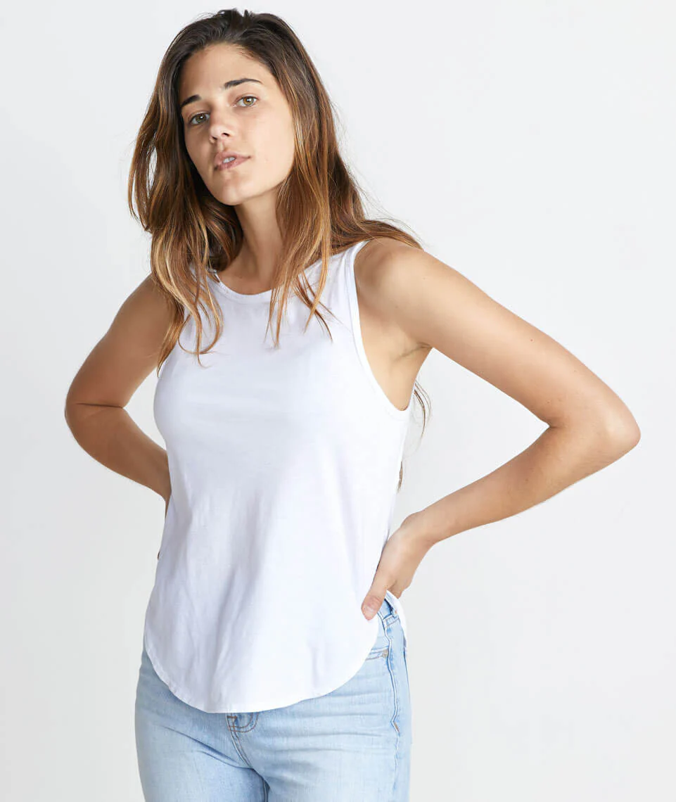 Side Tulip Tank in White