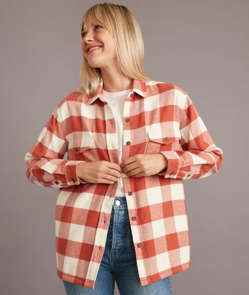 Riley Overshirt in Rust/Cream