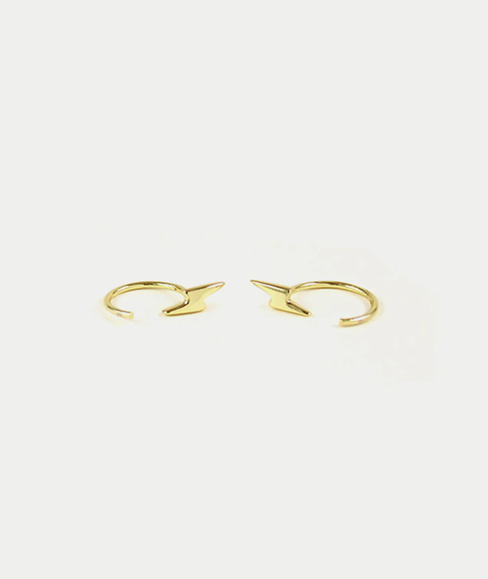 Kris Nations Tiny Lightning Stud Hoop Earrings