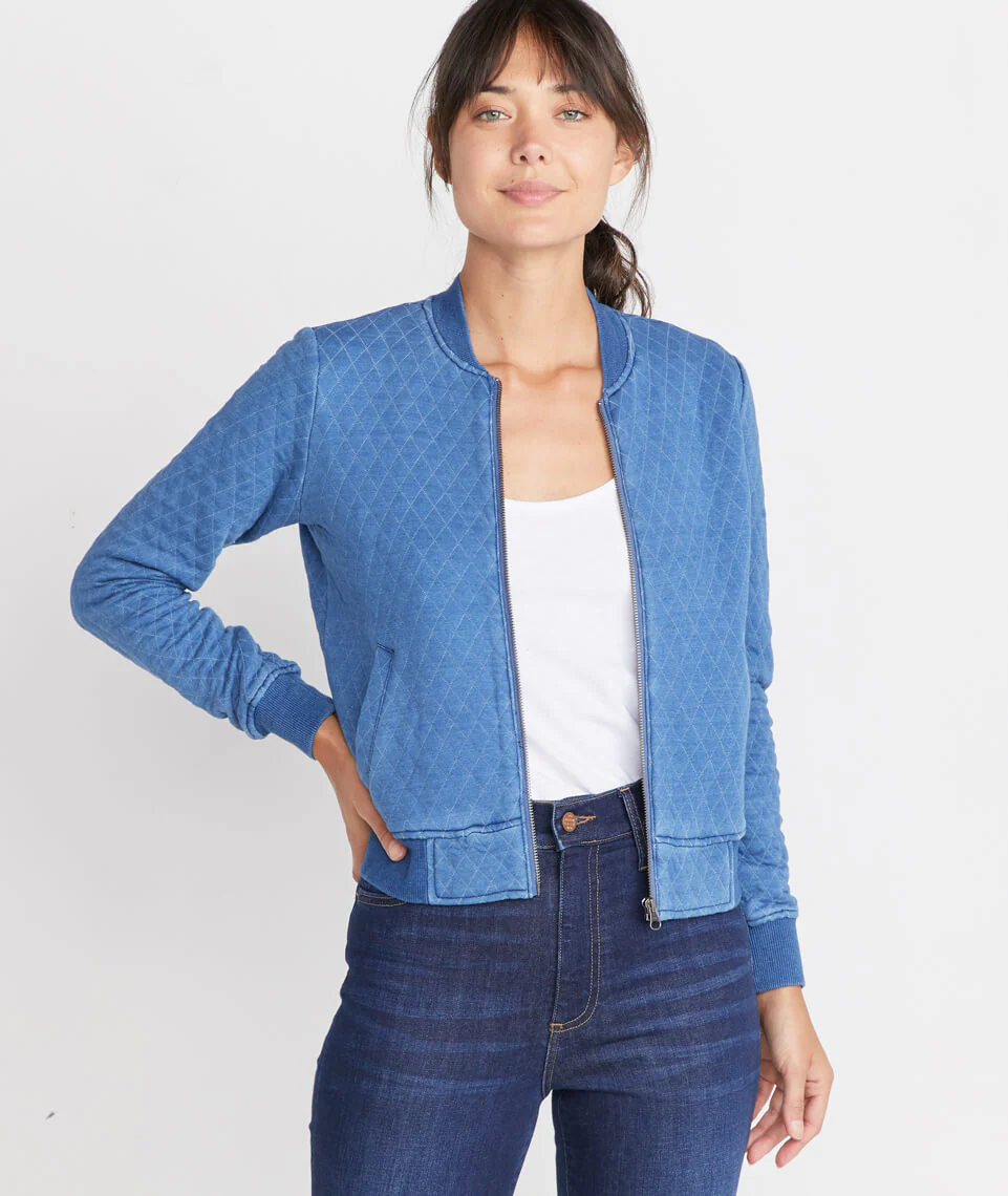 Atlantic Bomber in Mid indigo Wash