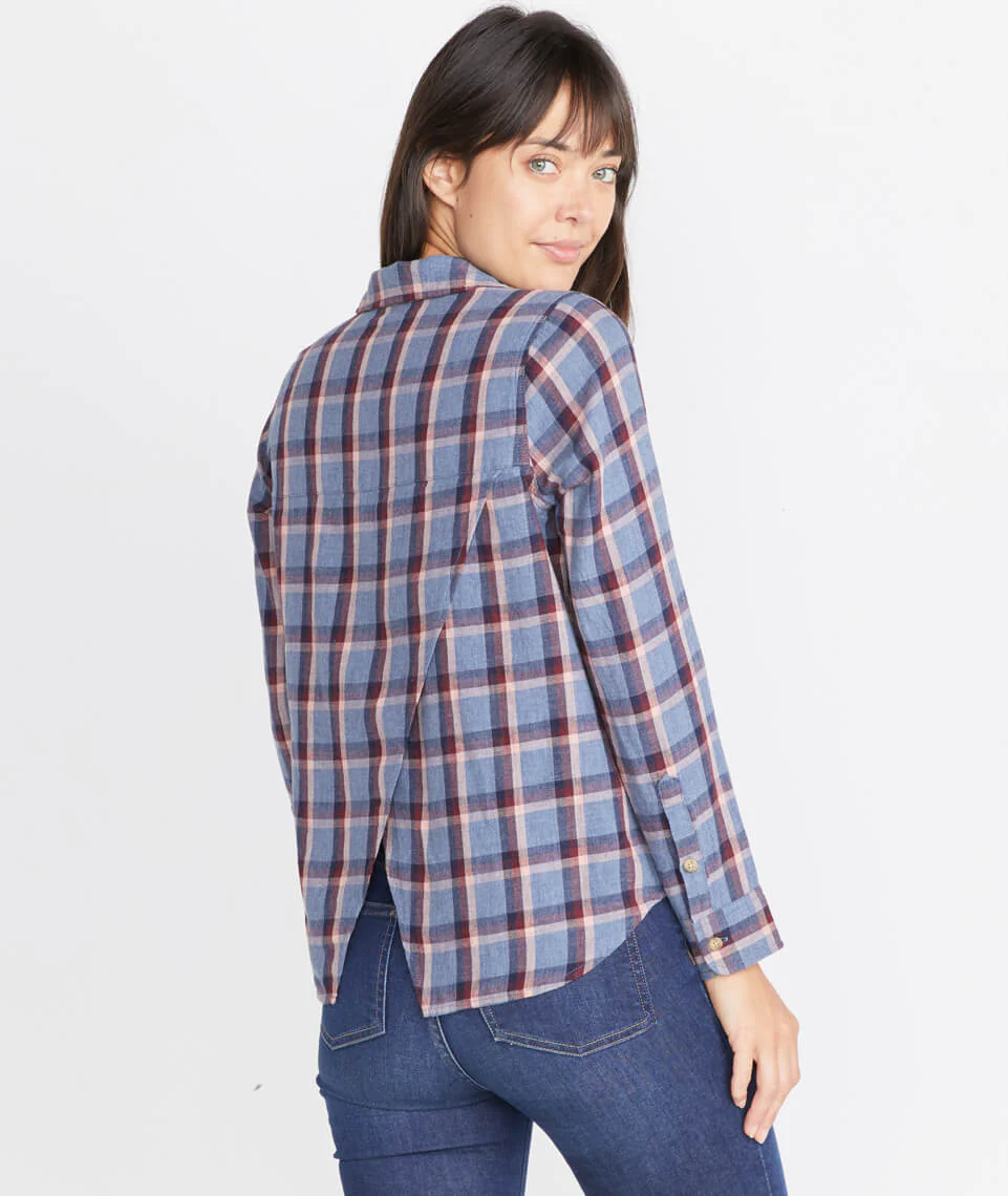 Meadow Button Down in Blue Plaid