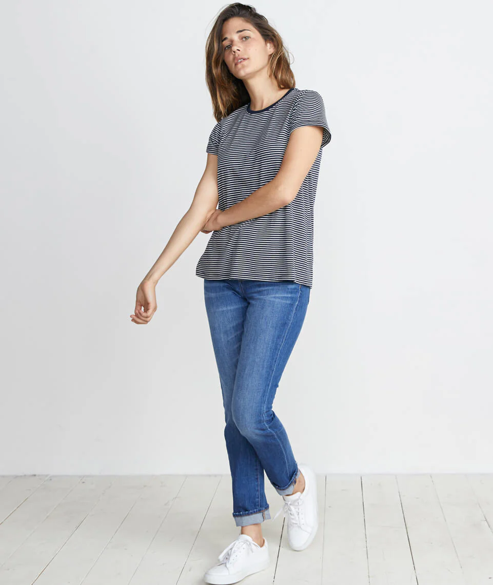 Swing Crew in Navy/White Stripe