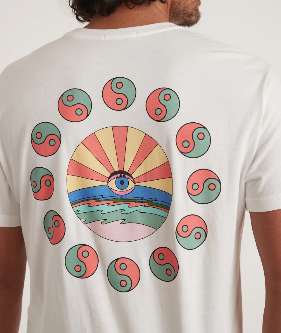 Signature Crew Graphic Tee in Natural