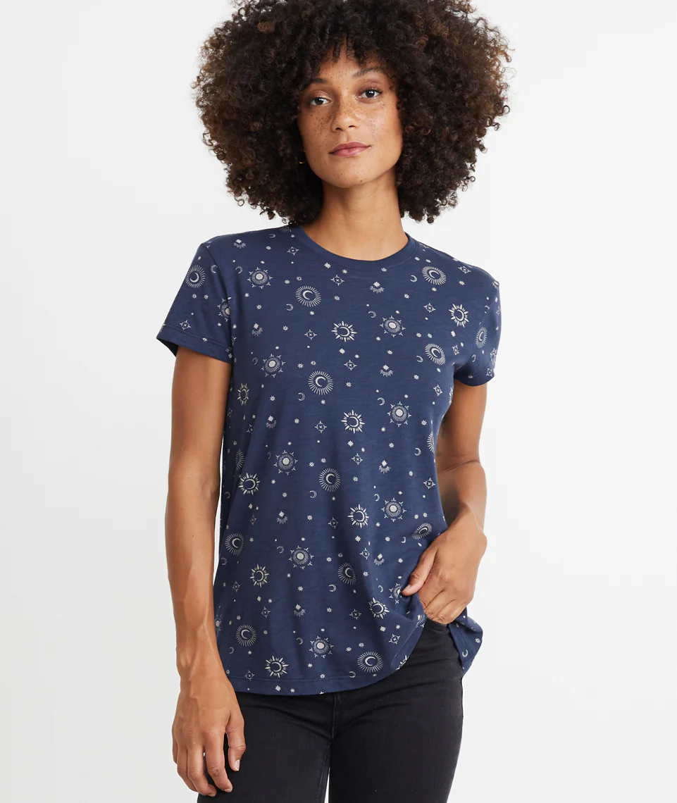 Swing Crew in Black Iris Starry Print