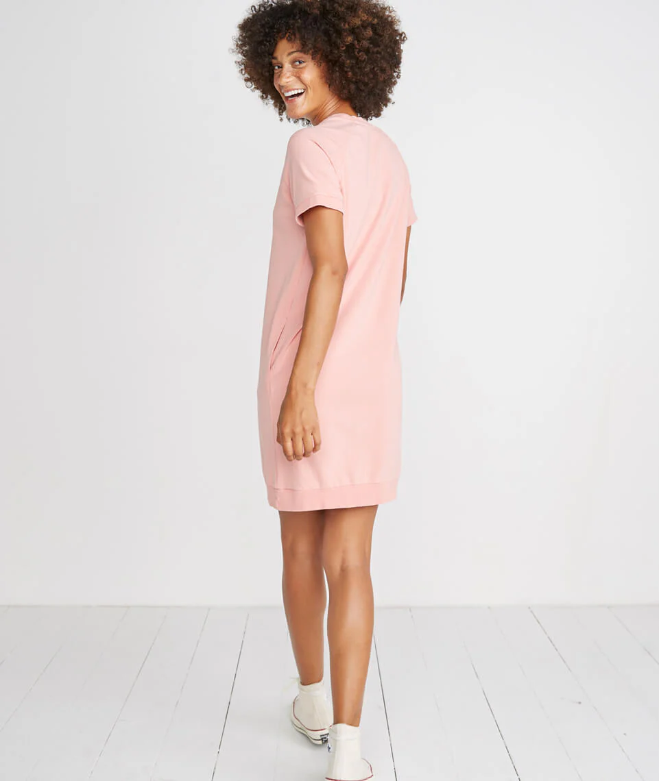 Cassidy Sweatshirt Dress in Vintage Peach