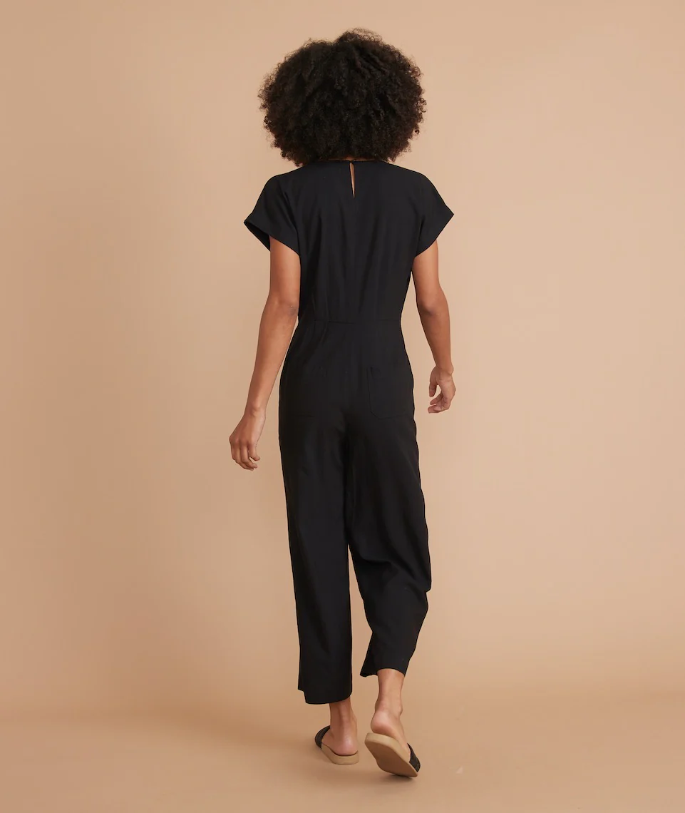 Vera Belted Jumpsuit in Black