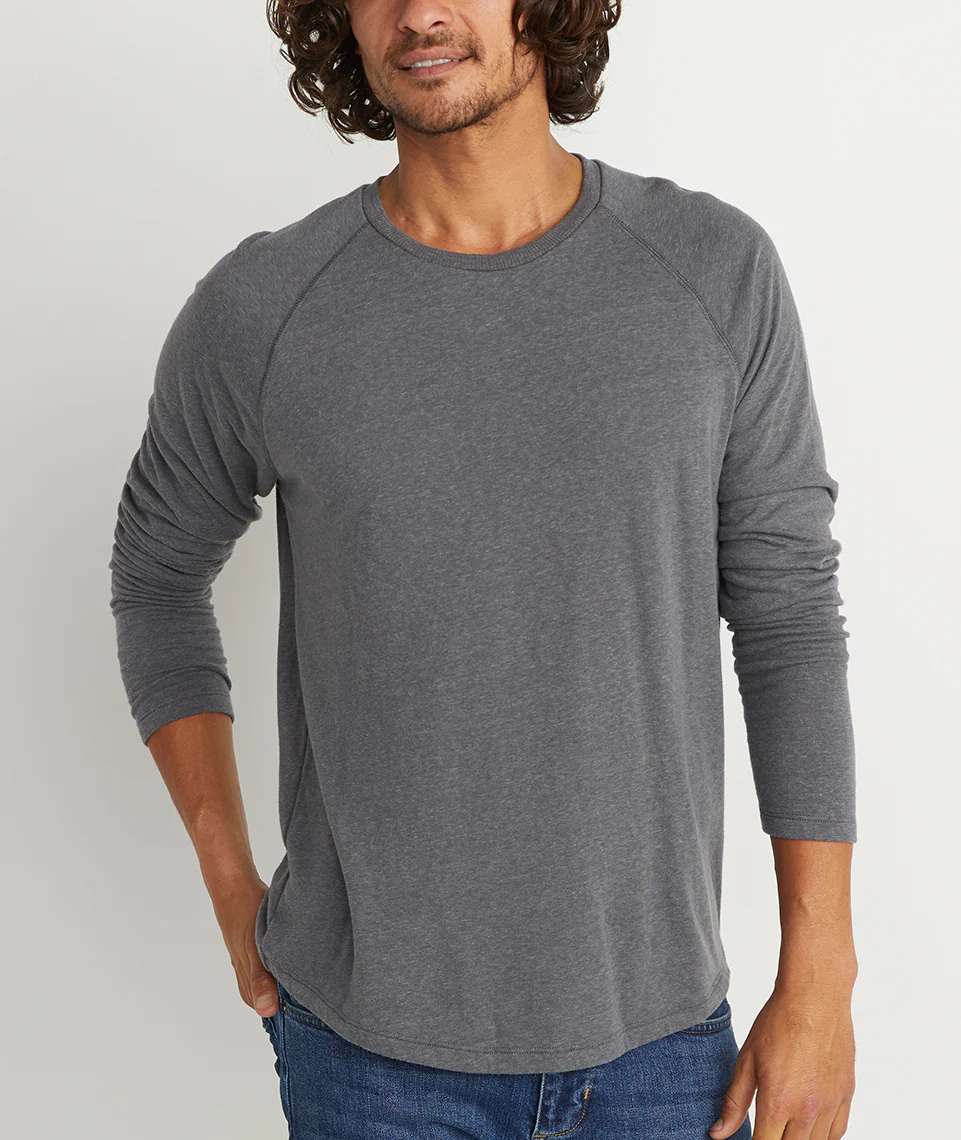 Double Knit Baseball Raglan in Pirate Black