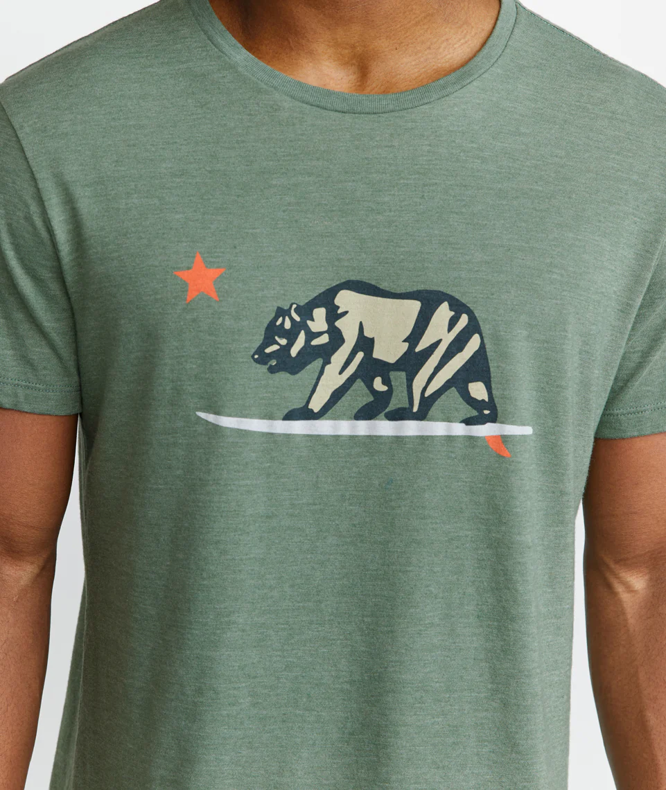 Surfing Bear Tee in Thyme