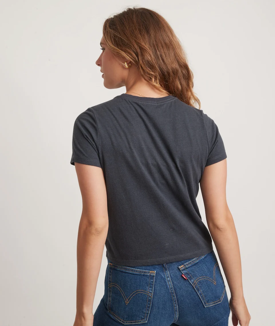 Graphic Triblend Crop Tee in Flower Love Graphic