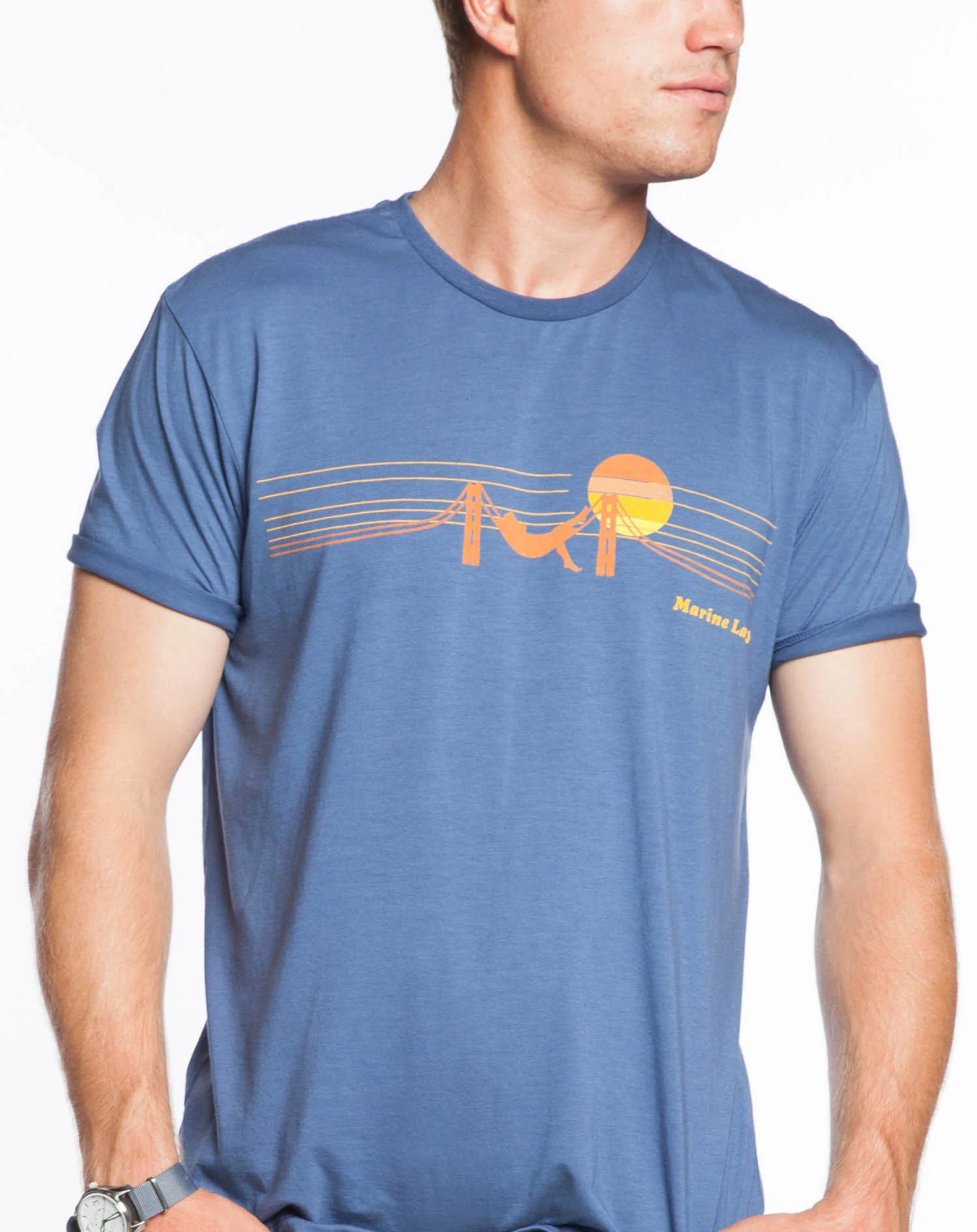 Sunset Logo Graphic Tee - Faded Navy