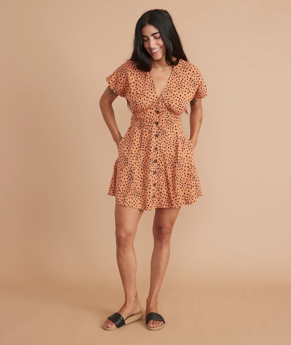 Camila Mini Dress in Abstract Cheetah Print