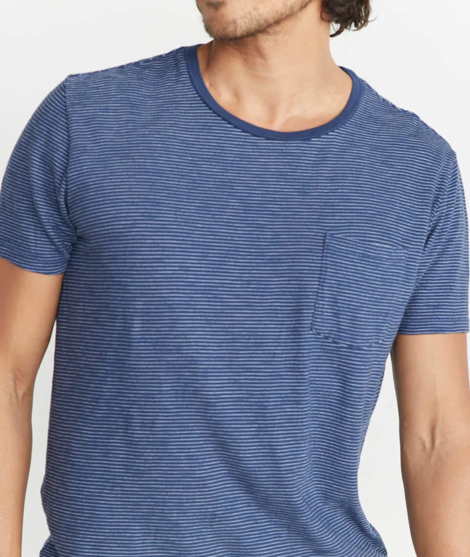 Signature Pocket Tee - Navy/White