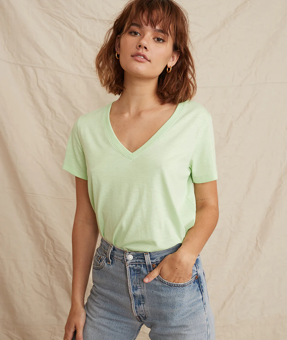 Boyfriend V-Neck in Lime