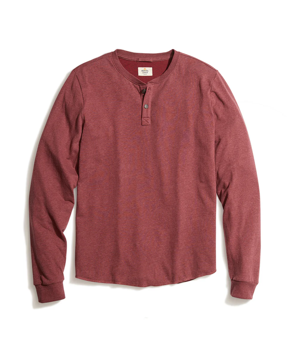 Double Knit Henley in Tawny Port