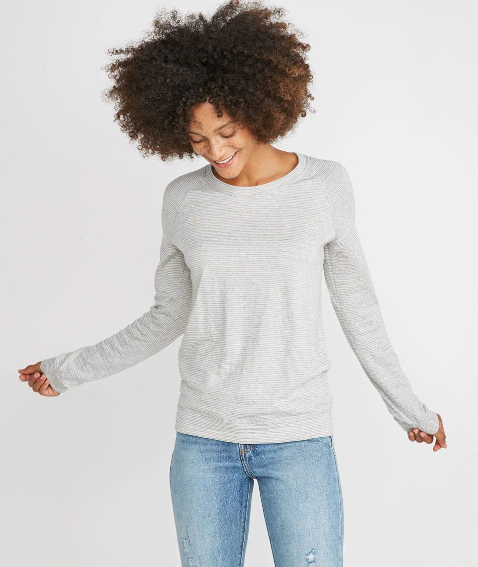 Radley Reversible Raglan in Heather Grey/Cream