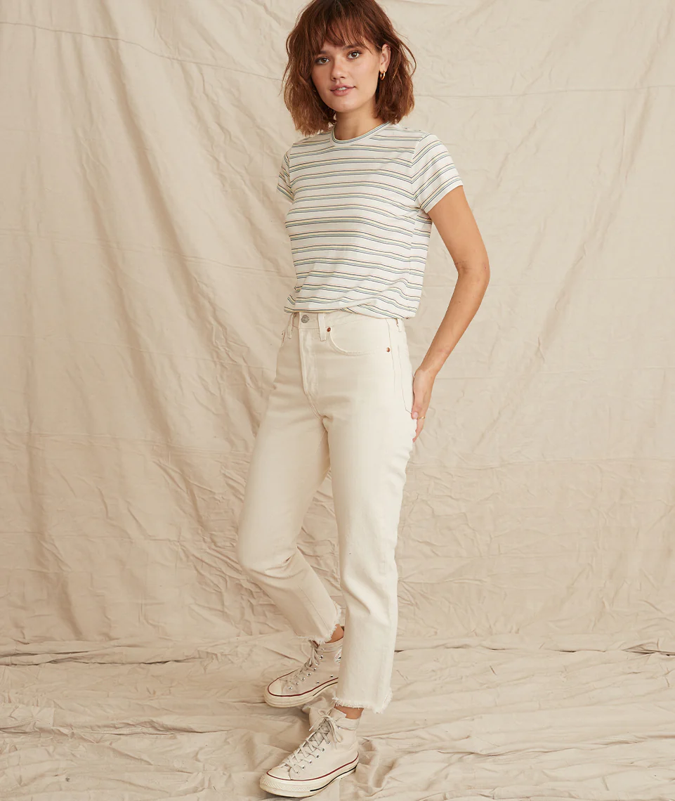 Swing Crew in Blue/Green Multi Stripe