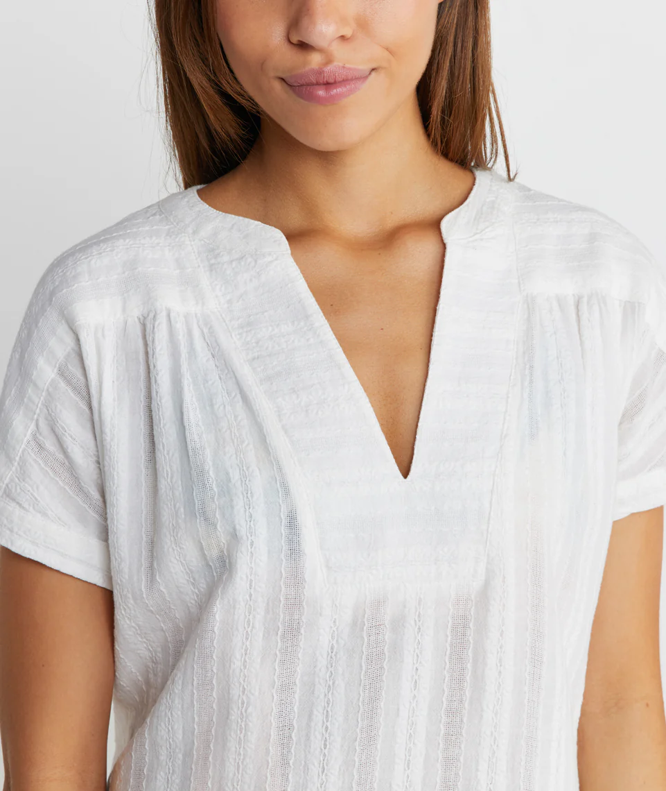 St. Lucia Cover Up in Grey/White Stripe