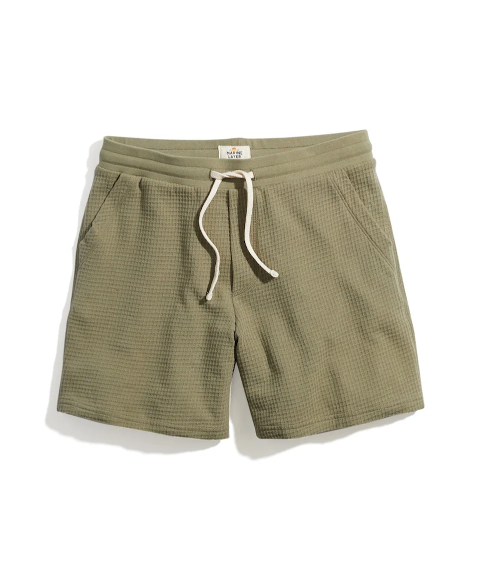 Box Waffle Short in Deep Lichen