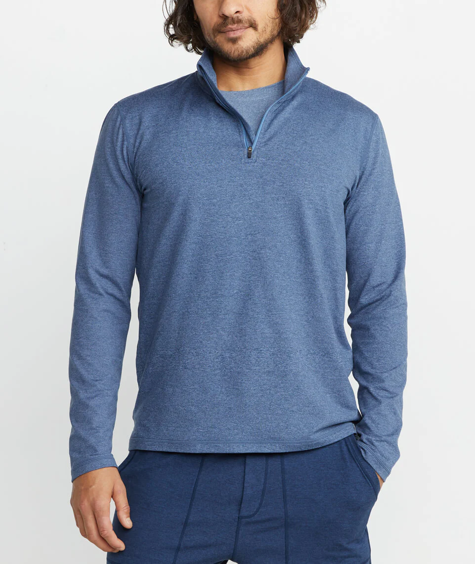 Huntley Sport Quarter Zip in Navy Heather