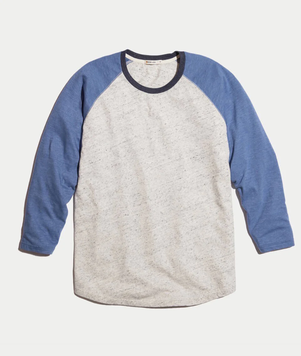 Baseball Raglan in Grey/Navy