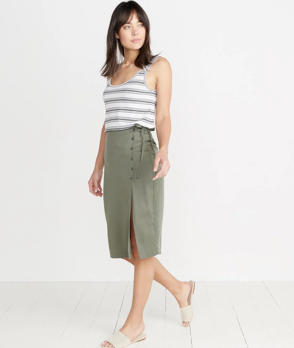 Layla Wrap Skirt in Dusty Olive