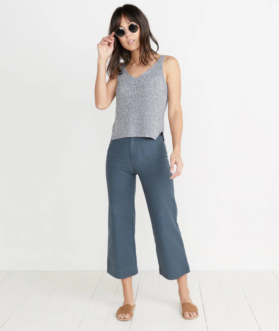 Helena Tank in Marled Blue