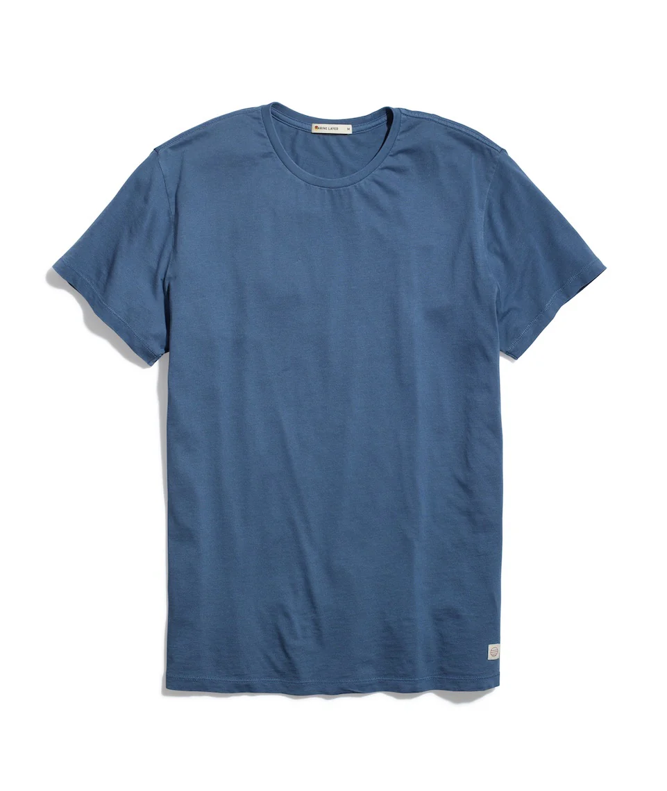 Signature Crew Tee in China Blue