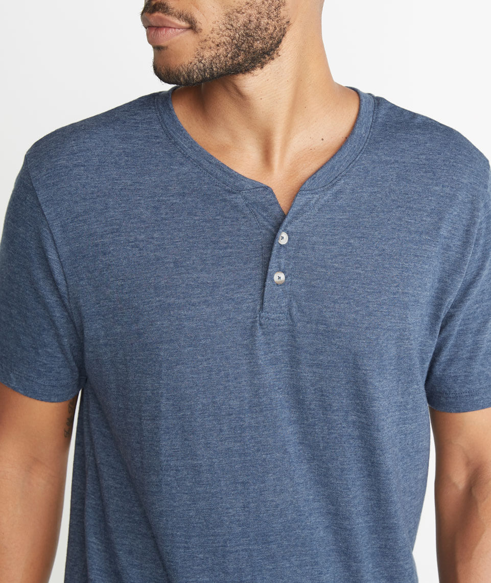 Shortsleeve Henley in Dark Denim