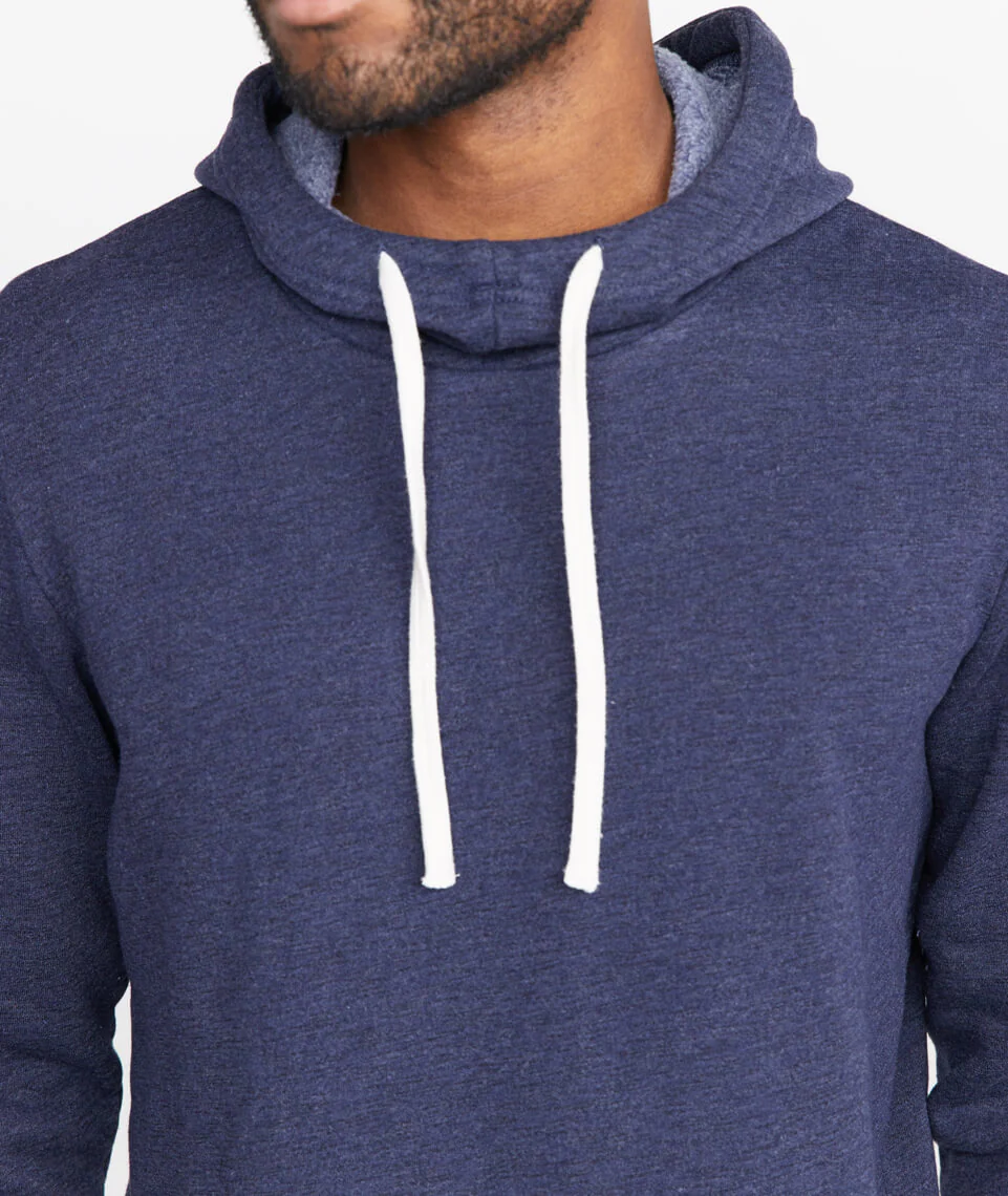 Sherpa Cowlneck Hoodie in Navy
