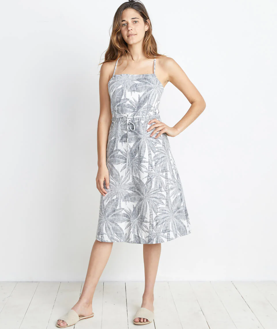 Lily Dress in Geo Palm Print