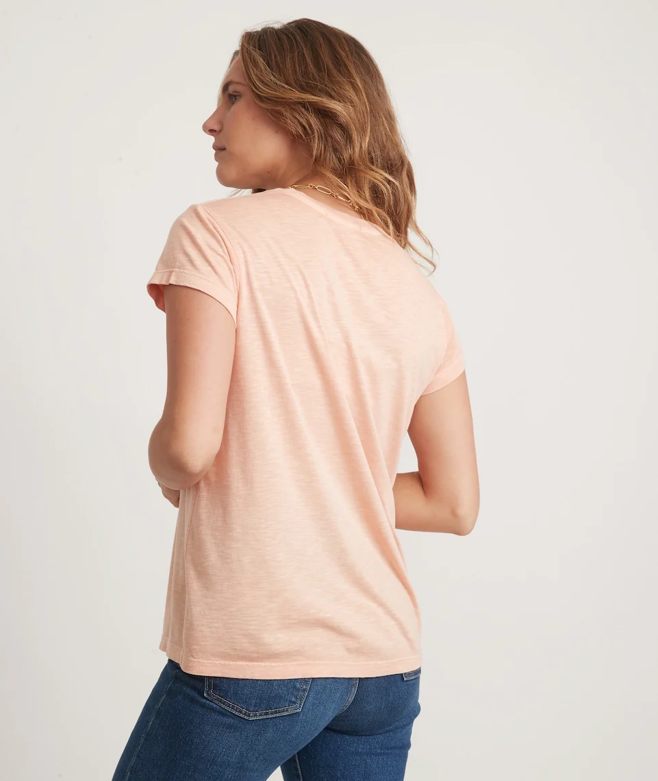 Swing Crew Tee in Shell Coral