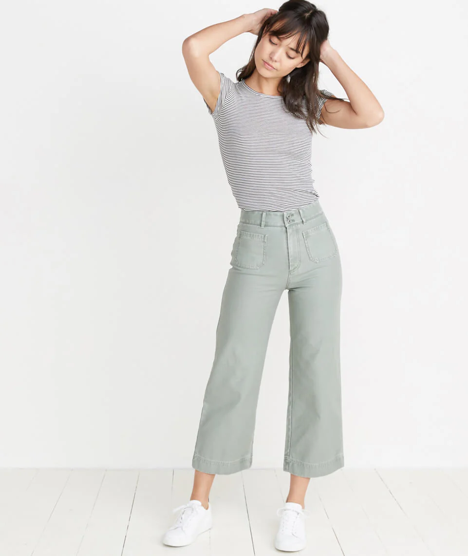 Bridget Wide Leg Pant in Faded Sage