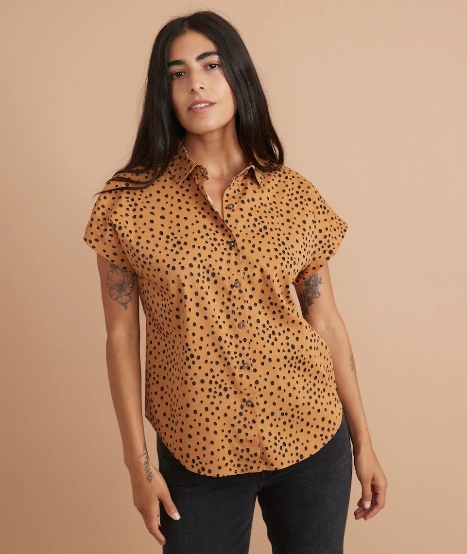 Dana Shirt in Abstract Cheetah Print