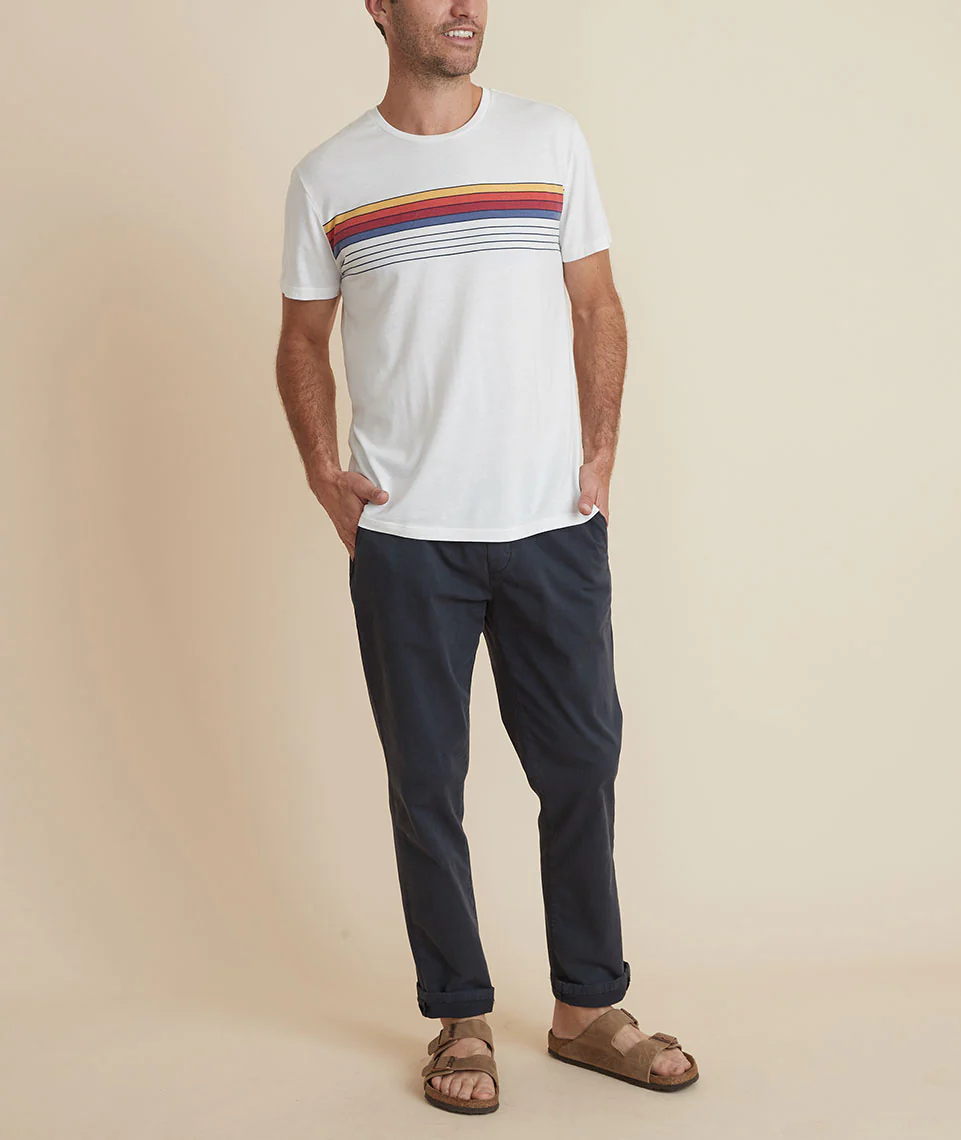 Signature Crew Graphic Tee in Antique White