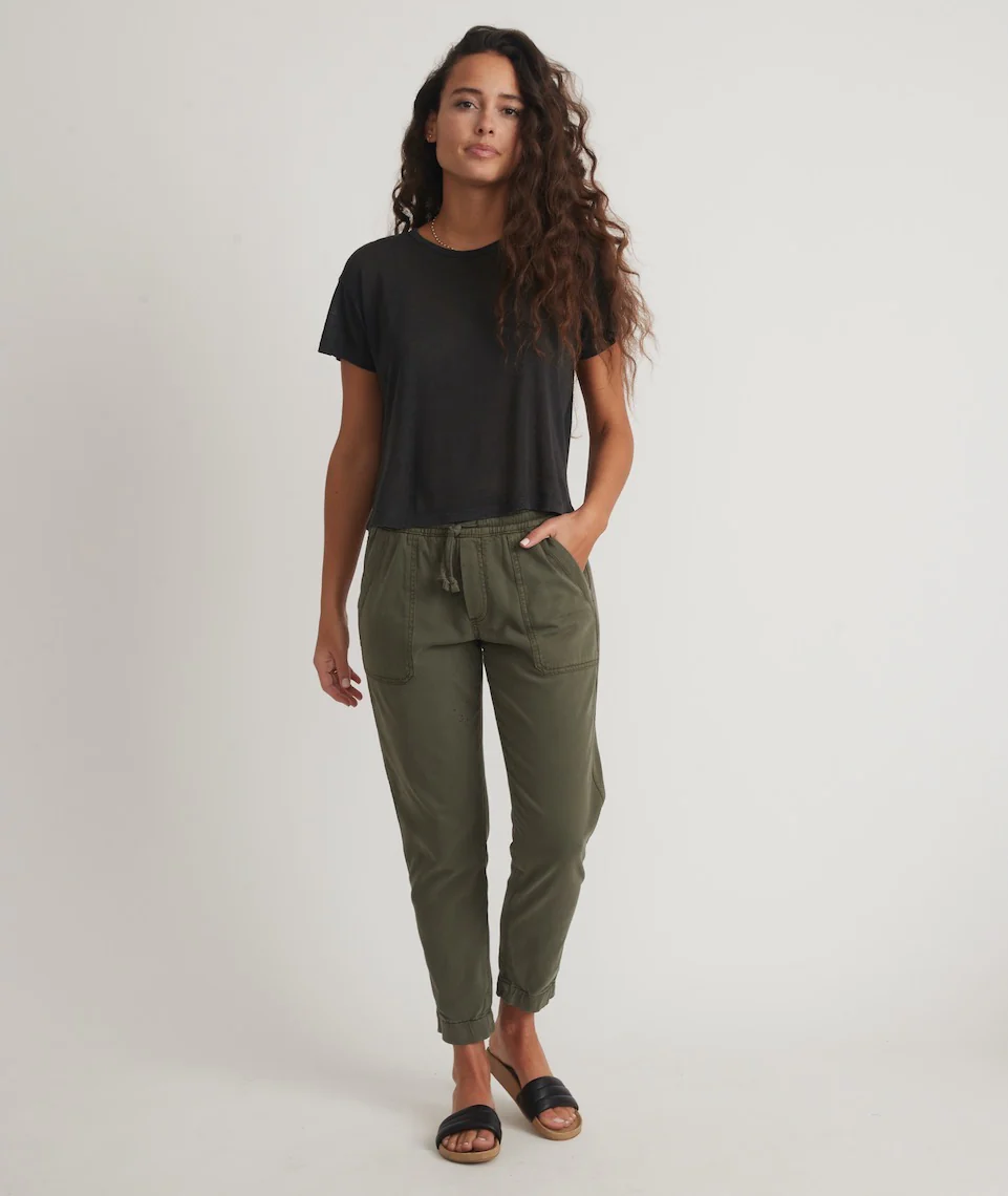 Hemp Cotton Oversized Tee in Faded Black