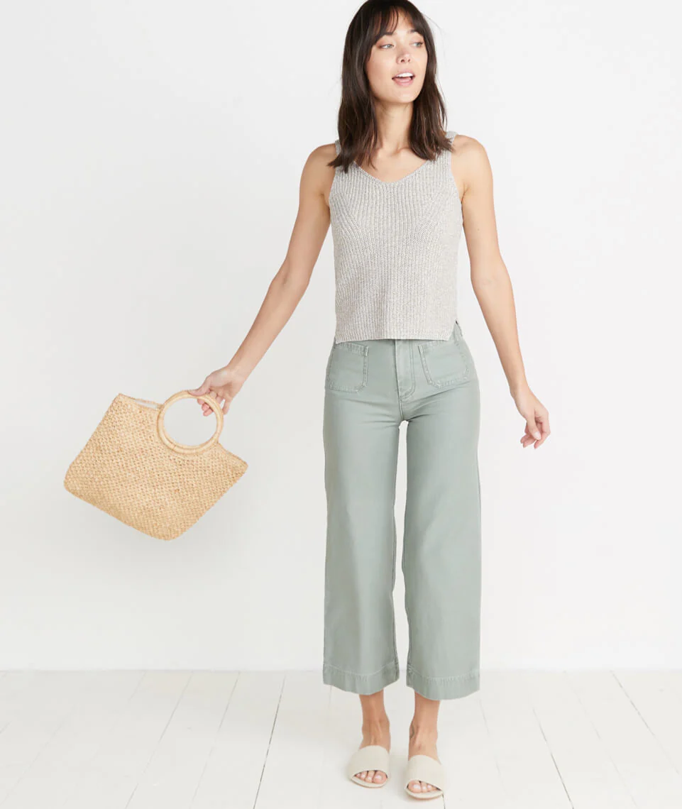 Bridget Wide Leg Pant in Faded Sage
