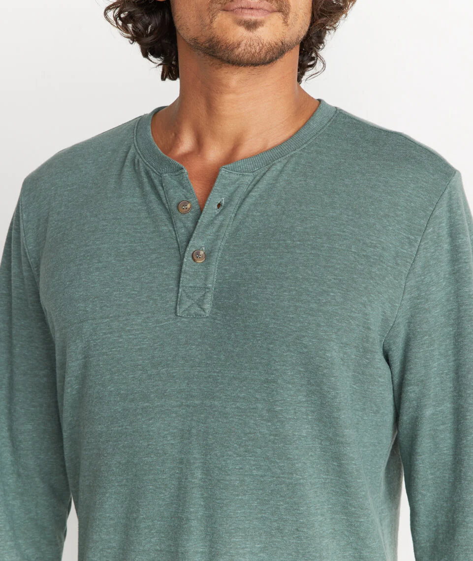 Double Knit Henley - Forest Green