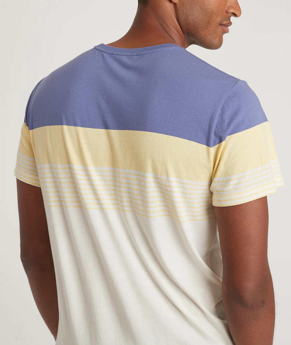 Signature Crew Tee in Cobalt/Apricot