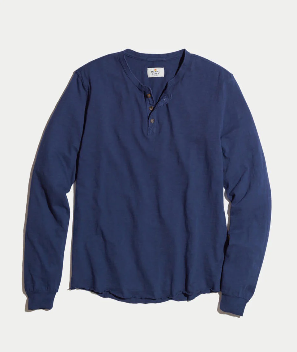 Lightweight Henley in Navy