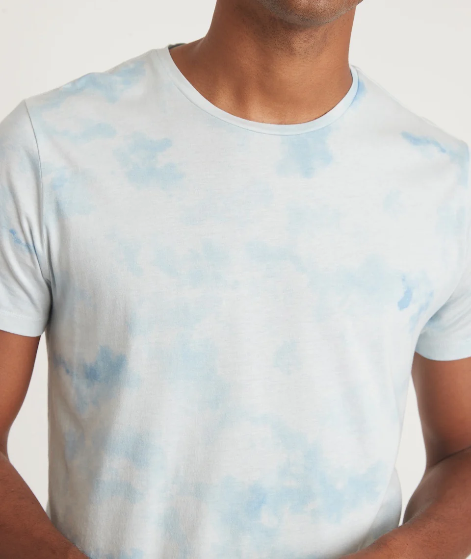 Signature Crew Tee in Cloud Tie Dye