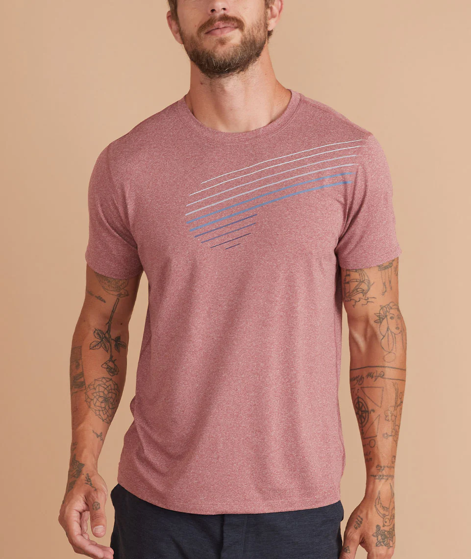 Sport Crew Graphic Tee in Cordovan