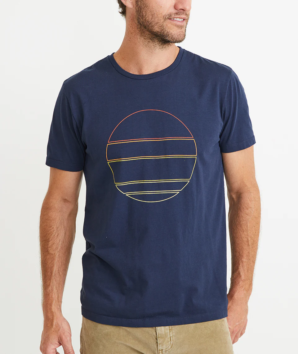 Sunset Outline Tee in Black Iris