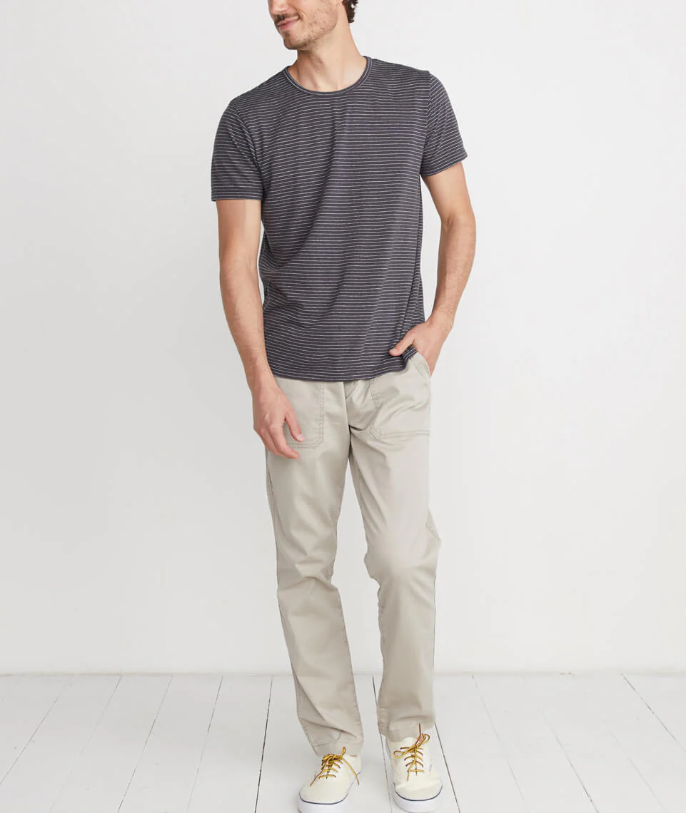 Signature Crewneck in Grey Stripe